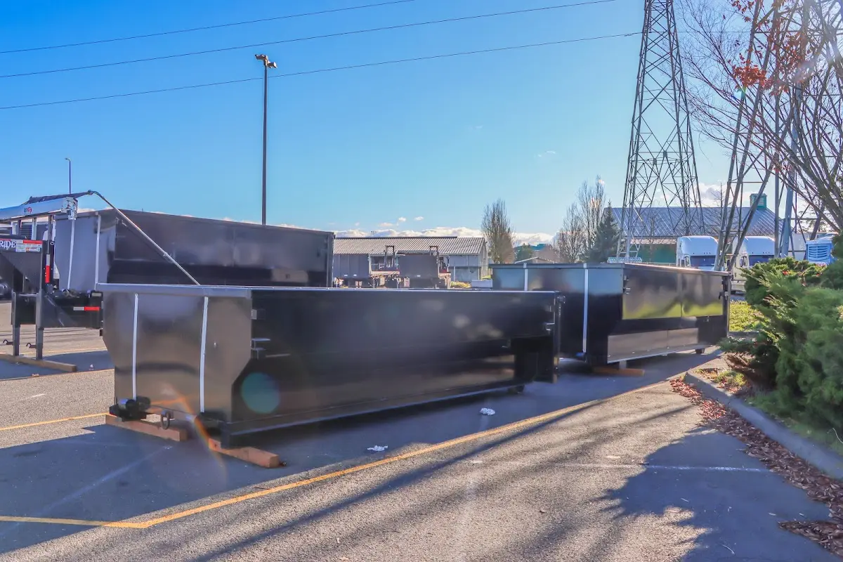 Roll-off dumpster ready for waste disposal at job site for 20 Yard Dumpster Rental in Santa Teresa